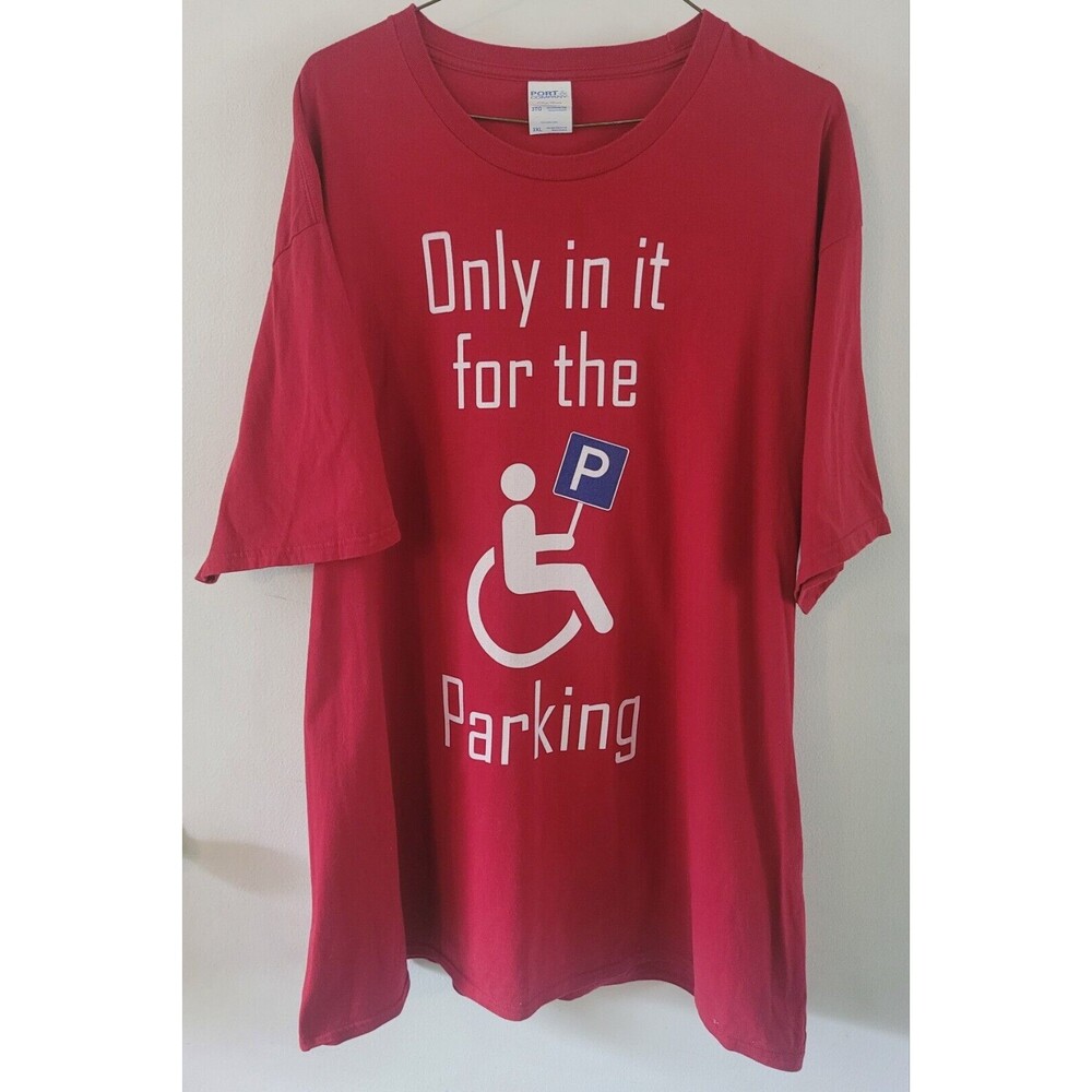 Only In It For The Parking Handicap Tshirt Red Size 3xl